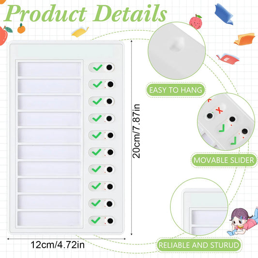 1PCS List Board Memo List Board for Adults and Children for Planning Reminders, Memo Boards Slider Schedule DIY Detachable Da