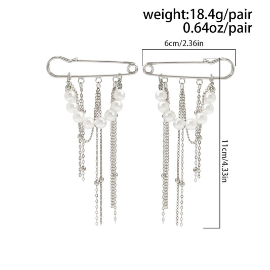 Retro Sweet Imitation Pearl Metal Chain Tassel Pendant Pin Pants Foot Chain 2025 Creative Girl Fashion Sweet Fashion Jewelry