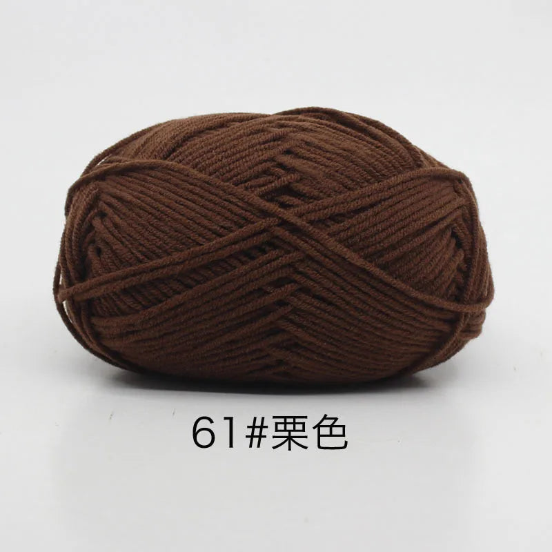 40-50g/Set 4ply Milk Cotton(80%) Knitting Yarn Needlework Dyed Lanas For Crochet Craft Sweater Hat Dolls At Low Price - 61