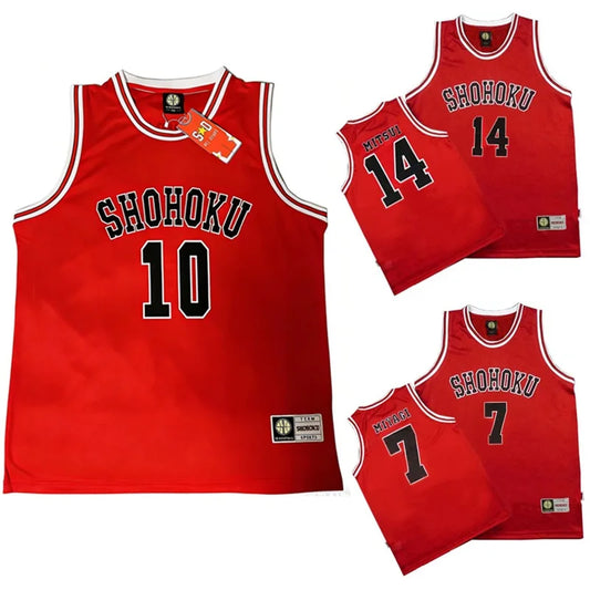 Anime Shohoku School Basketball Team Jersey 1-15 Cosplay Costume Sakuragi Hanamichi Rukawa Jersey Sports Wear Uniform Vest