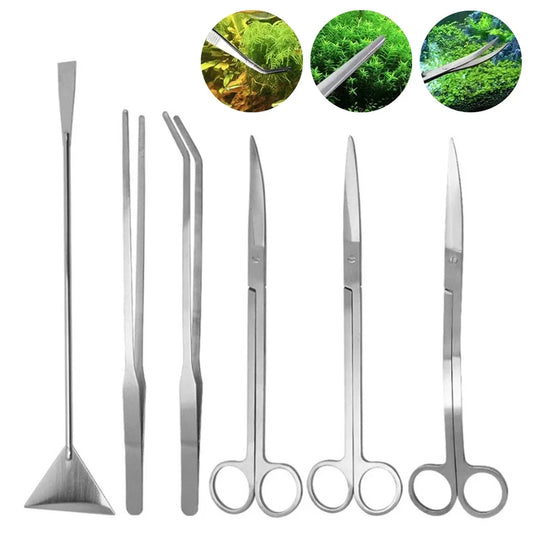 Stainless Steel Fish Tank Plants Tools Aquarium Cleaning Tools Scissors Tweezers Wave Scissors Pet Aquarium Supplies Accessor