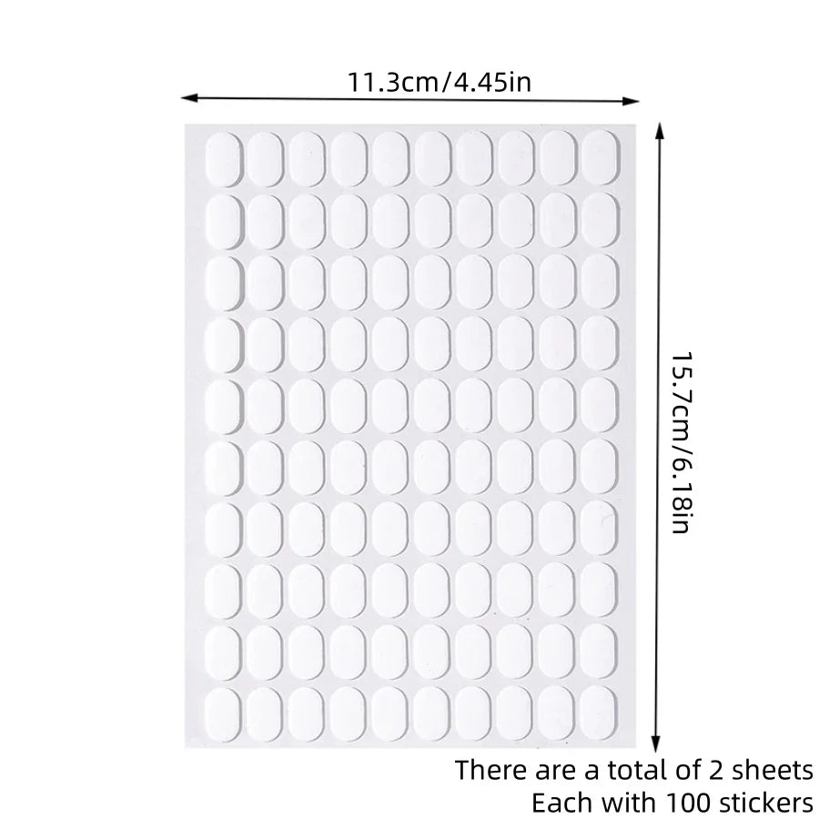 200pcs Nail Support Double-Sided Tape Nail Art Transparent No-Trace Jelly Tape Wearable Nail Tips Practice Base Fixing St - 2
