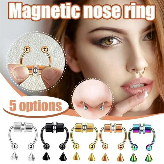 Magnetic Horseshoe Nose Rings, 316L Stainless Steel, Faux Septum Rings, Fake Piercing, Clip on, Hoop Rings, Gift for Women, G