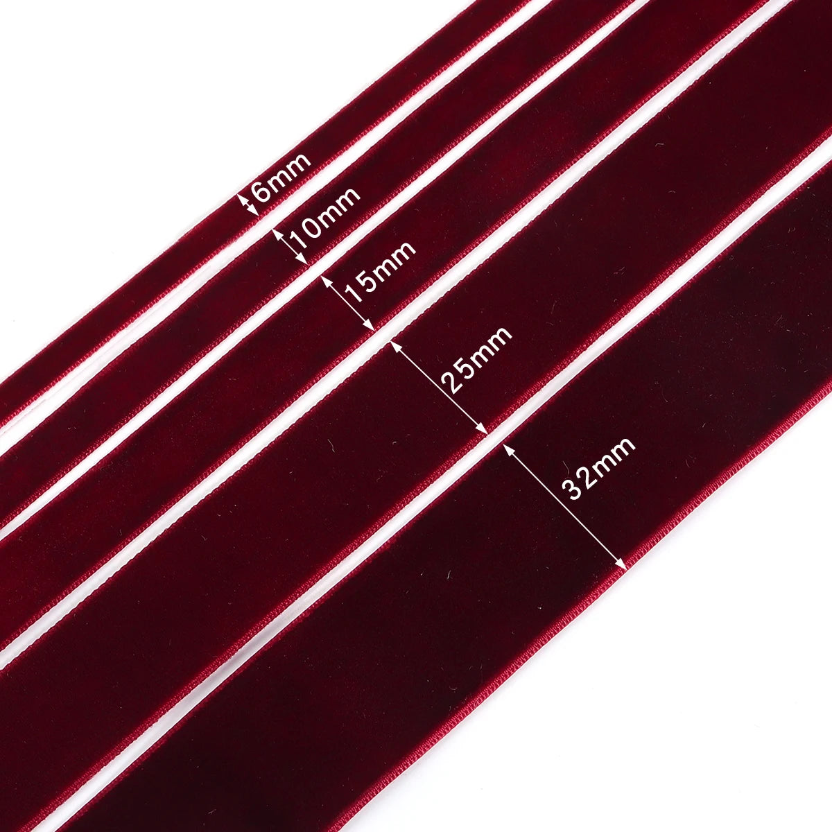 5/10 yards Wine Red Flocking Webbing Single Face Velvet Ribbons for DIY Clothing Handmade Gift Packaging Decorative Accessori
