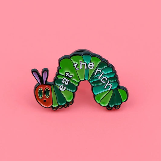Eat The Rich Enamel Lapel Pin Badge Pins Hats Clothes backpacks Decoration Jewelry Accessories Gift