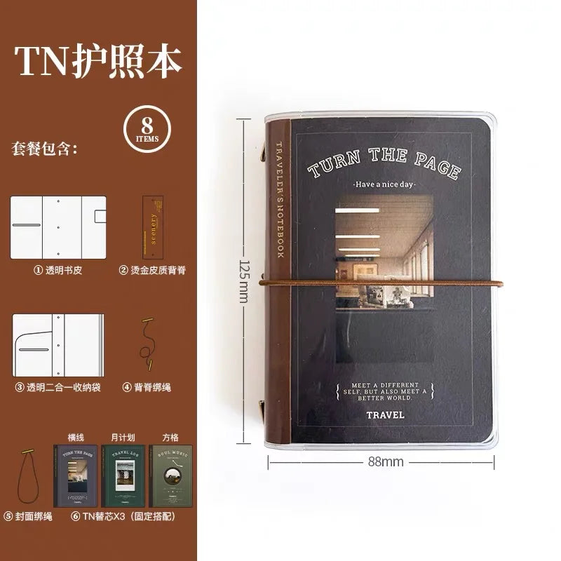 TN Passport book Travel Notebook High Quality Diary journal notebook American retro Business Office School Meeting Notepad -