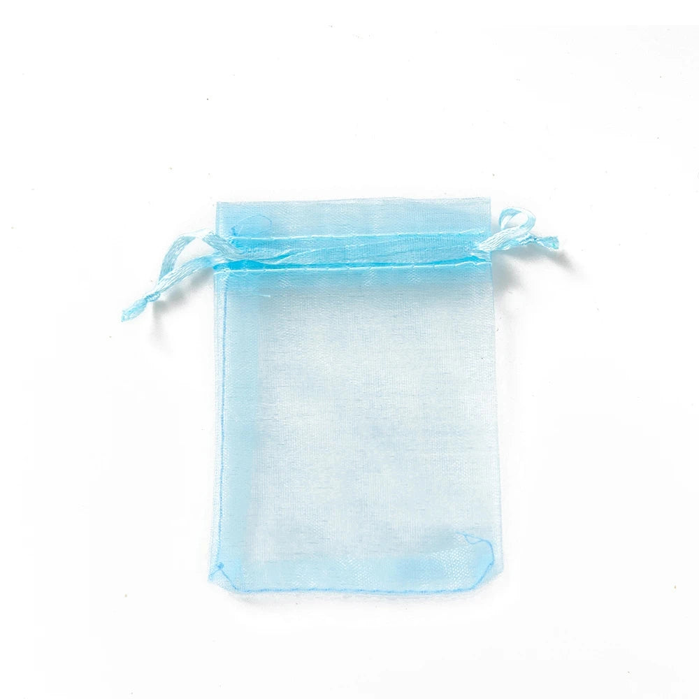50Pcs Sheer Organza Gift Drawstring With Jewelry Pouches Display Packaging Christmas Candy Wedding Party Festival Gauze Bags