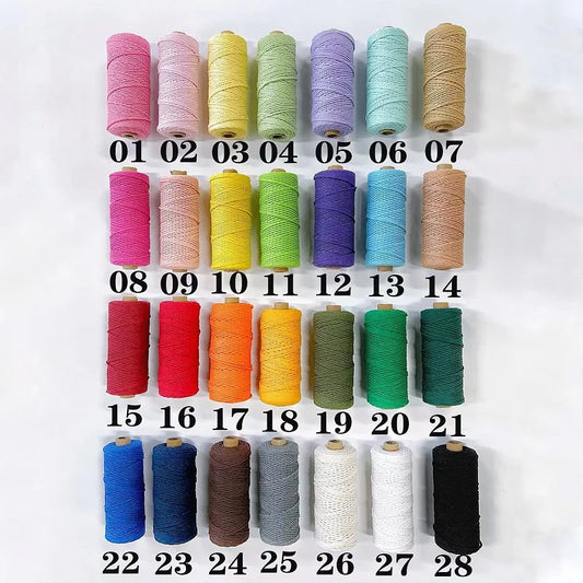 Handmade Boho Decor 4mm 100% Colorful Cotton Cord Rope Thread Twisted Macrame String DIY Home Wedding Decoration Supply 110ya