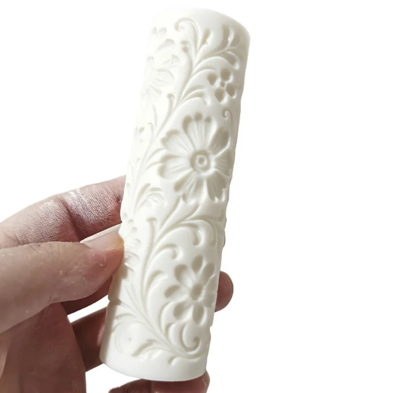 Victorian Daisy Vine Clay Roller Textured for Ceramic Polymer Craft Floral Pattern Decorative Tool - WHITE