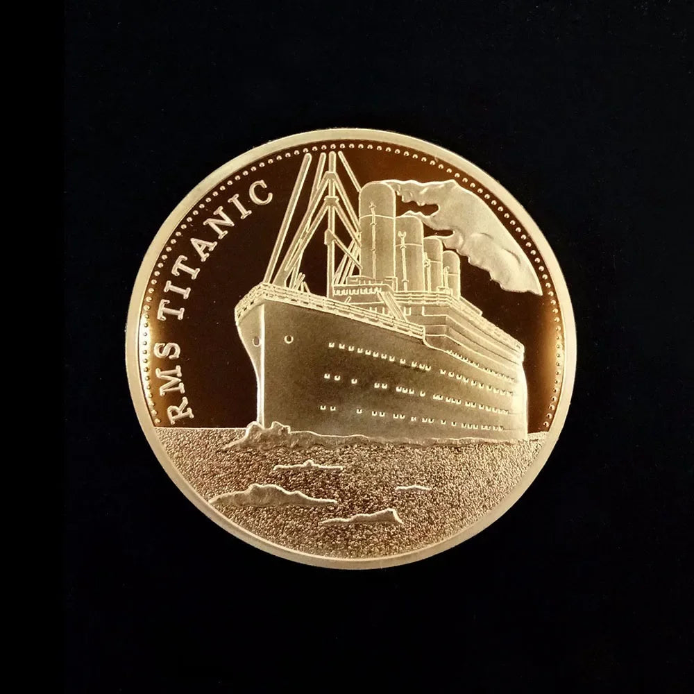 Gold Plated Coin Titanic Ship Collectible Coins Incident Art Collection Medal Commemorative Coins Souvenir for Home - Golden