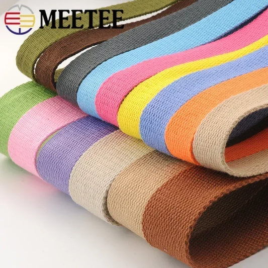 5Meters 1.3mm 20-50mm Cotton Webbings Tape for Bag Strap Backpack Label Ribbon Band Clothes Bias Binding DIY Sewing Accessori