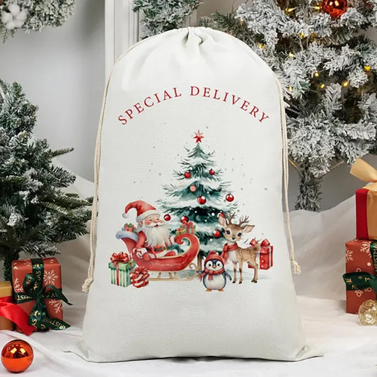 Santa Sack for Kids and Adult Christmas Eve Bag Christmas Sack 2025 Holiday Gift Drawstring Bag Santa Delivery Sack New Year
