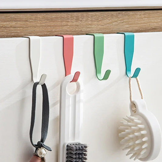 4PCS Cabinet Door Hook Colorful Kitchen Door Rear Hanger Drawer Office Table Key Bag Storage Hook For Home Bathroom Accessori