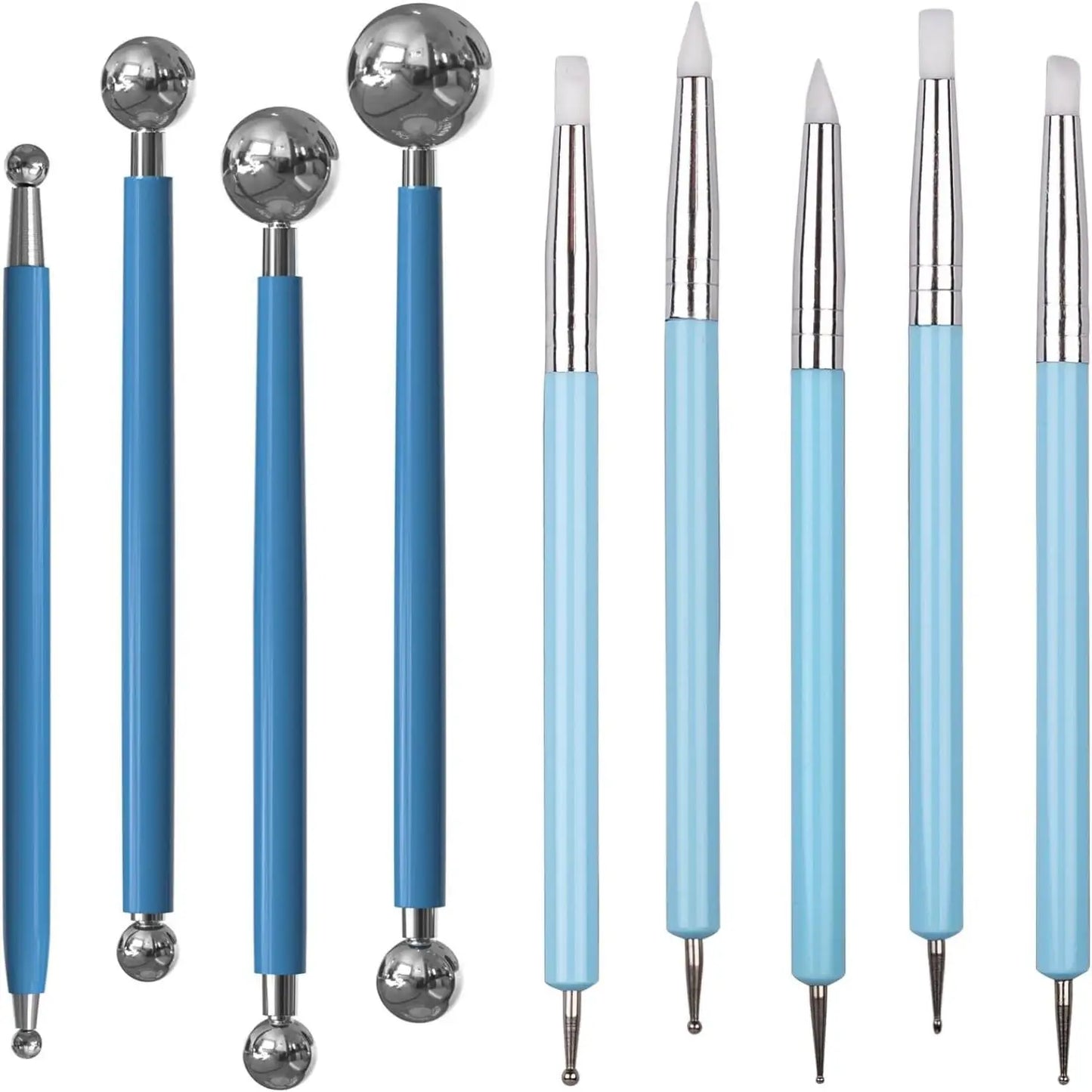 Polymer Modeling Clay Sculpting Tools Dotting Pen Ball Stylus, Pottery Ceramic Clay Indentation Tools Set for DIY Nail Art Cr