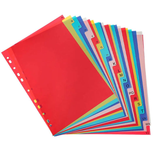 21Pcs Binder Dividers, A-YZ Alphabet Label Notebook Dividers, Suitable for 2/3/4/11 Ring Binders.