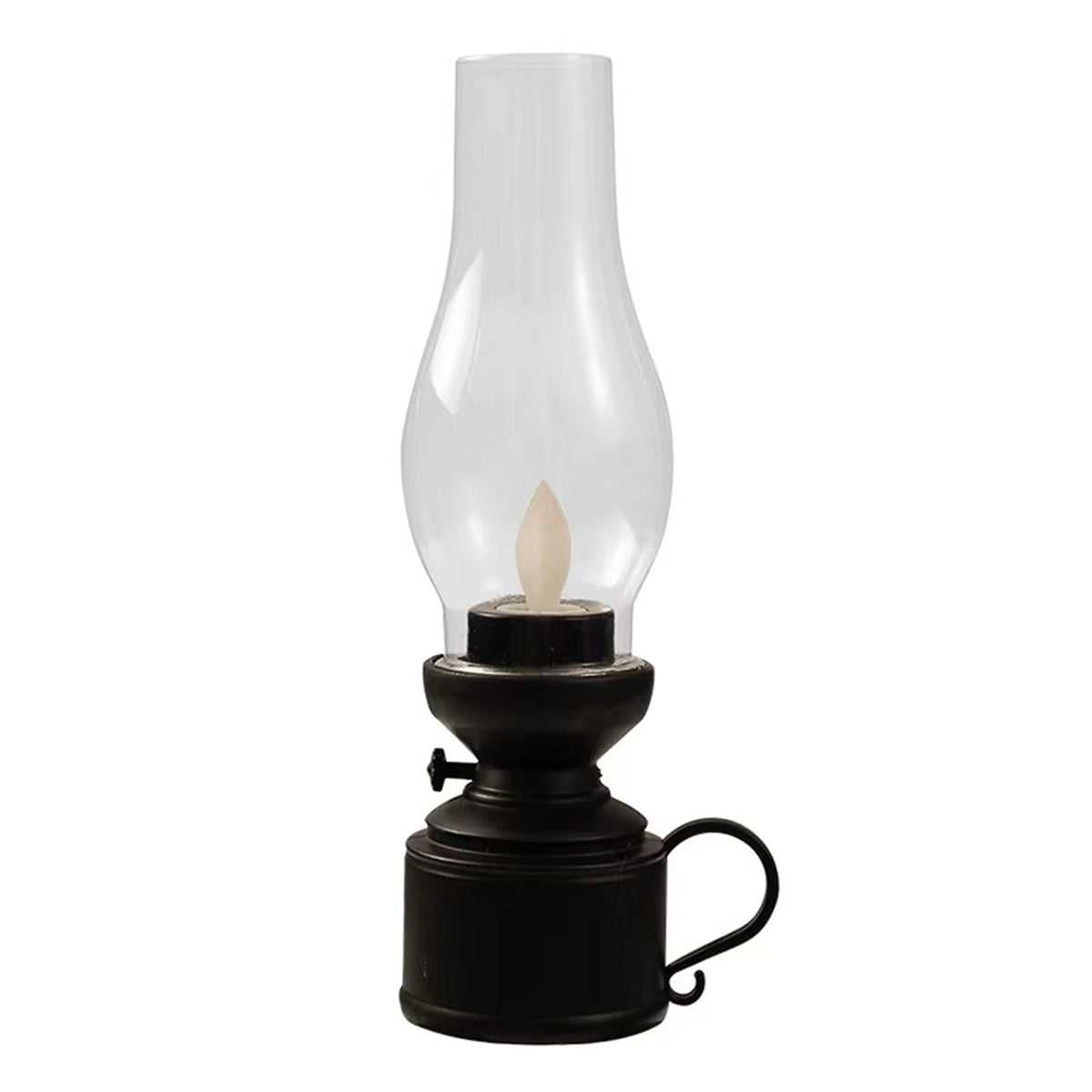 Vintage Oil Lamp Halloween Night Light LED Flameless Candle Lamp Antique Oil Light Battery Operated Decoration Lamp - B