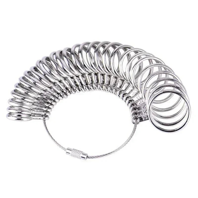 Metal Ring Sizer Measuring Tool Set Gauge Mandrel Stick Finger Tool Jewelry Making Equipments Accessories - A
