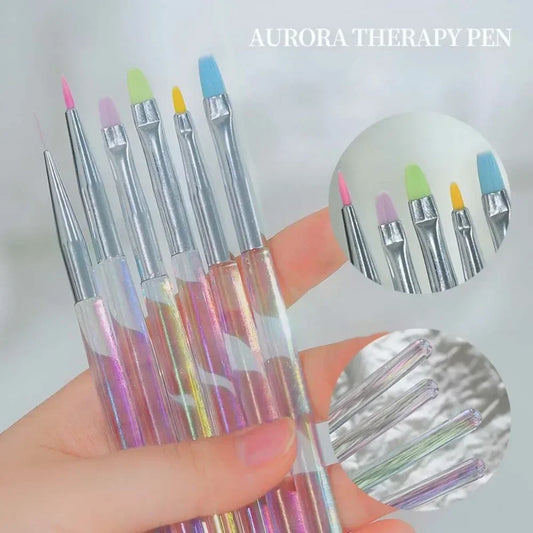 Nail Design Art Pen Aurora Transparent Brush Painting Nail Brush Uv Gel Extension Drawing Carving Pen Diy Manicure Tool With