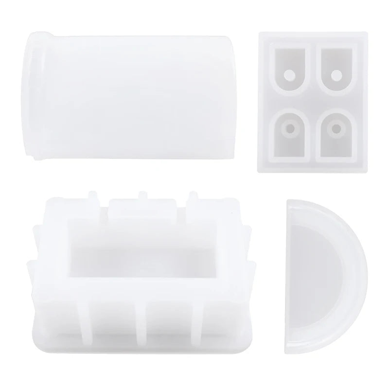 DIY Storage Box Silicone Mould Set Treasure Chest Jewelry Organizer Resin Molds Gypsum Clay Crafts Making Supplie for Home De