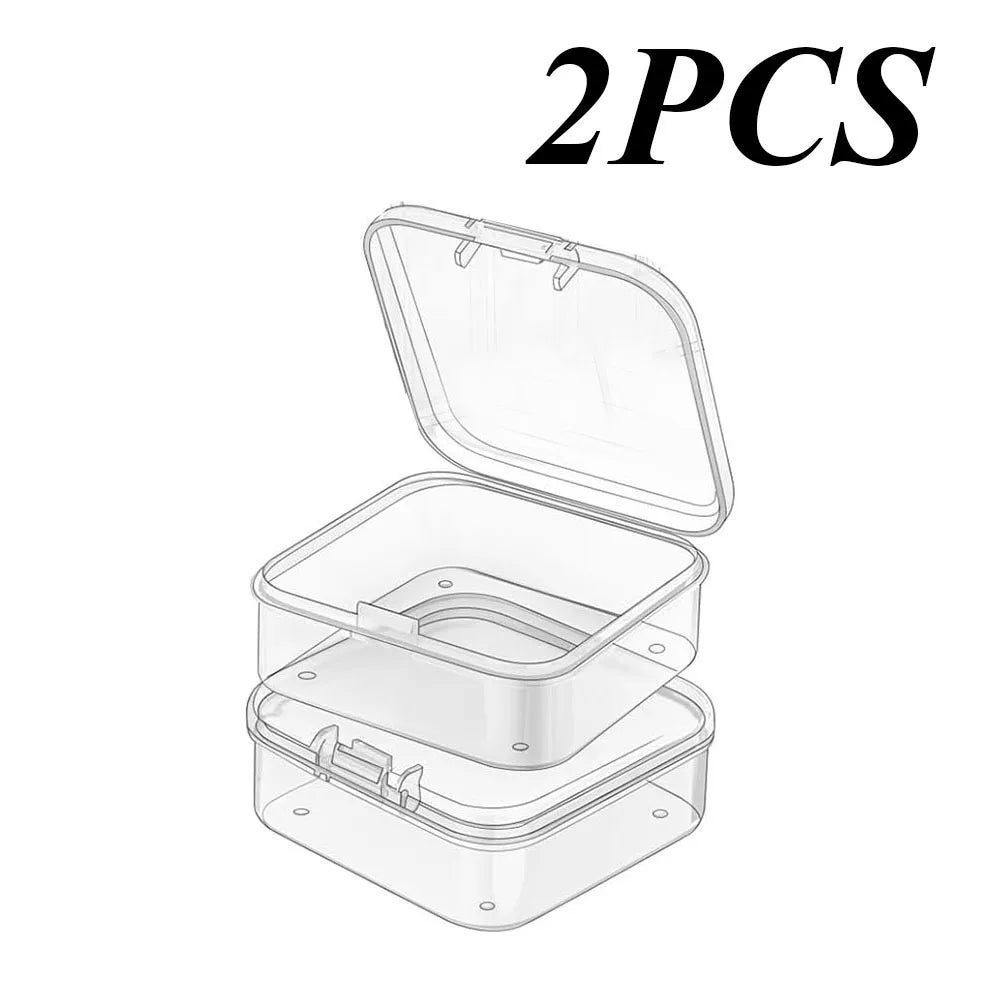 Transparent plastic craft storage box, portable multifunctional storage box, suitable for jewelry, beads, DIY art supplies -