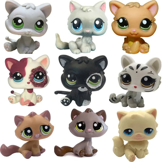 Rare Pet Toy Mini Stands Short Hair Kitten Old Figures Collection Original Bobble Head Toy LPS