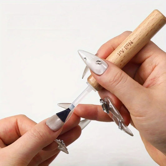 Professional Nail Art Brush Set with Detachable Wooden Grip-Multi-Functional Nail Polish Brushes,Nail Art Tools,Nail Accessor