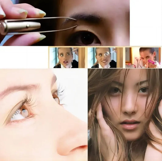 1PC Portable Stainless Steel Eyebrow Tweezer with Smart LED Light - Makeup Removal Tool