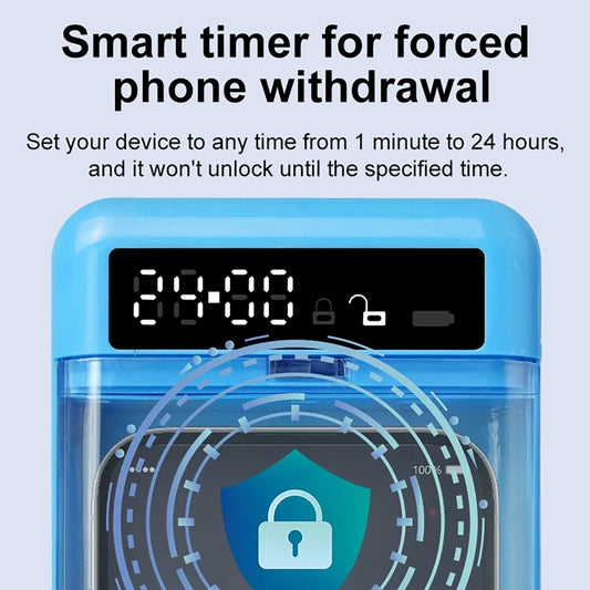 Transparent Phone Lock Box with Display Screen Self-Discipline Device Smart Timer Phone Lock Box Student Phone Time Manager