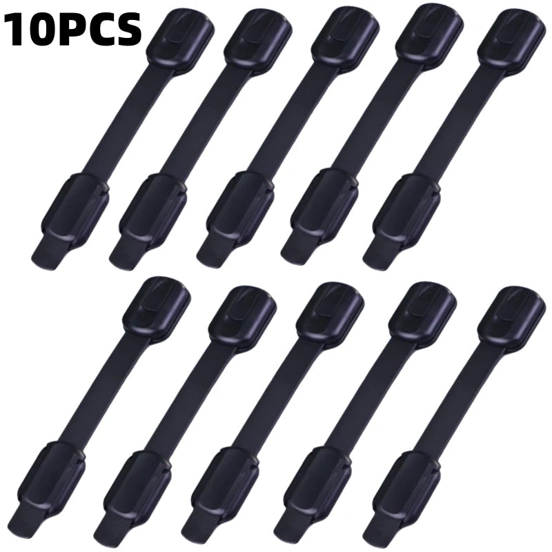 Baby Safety Lock Drawer Child Safety Cabinet Locks Adhesive Cabinet Drawer Door Latches Baby Safe Straps - 10PCS Black