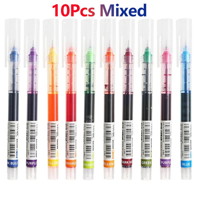 1-20Pcs Needle Type Gel Ink Pens Black/Blue/Red 0.5mm Liquid Ballpoint Pen Students Stationery School Office Writing Tool - 1
