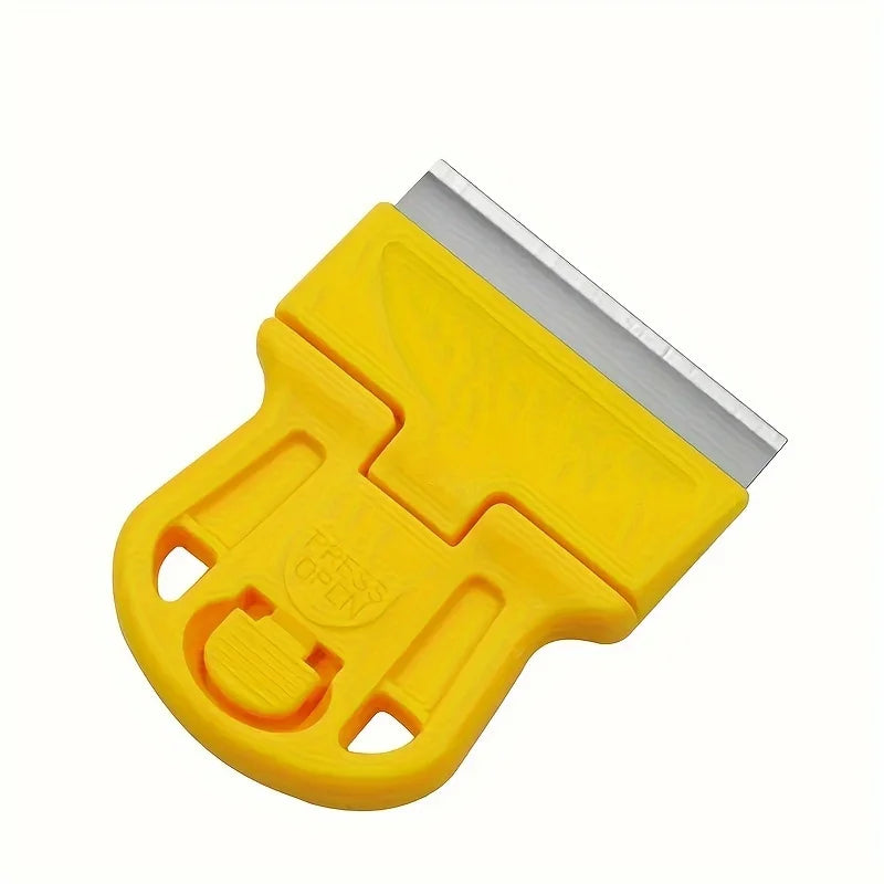 Mini Scraper, Scraping Off Stickers, Paint and Old Glue, Glass and Car Window Film Adhesive Remover - YELLOW