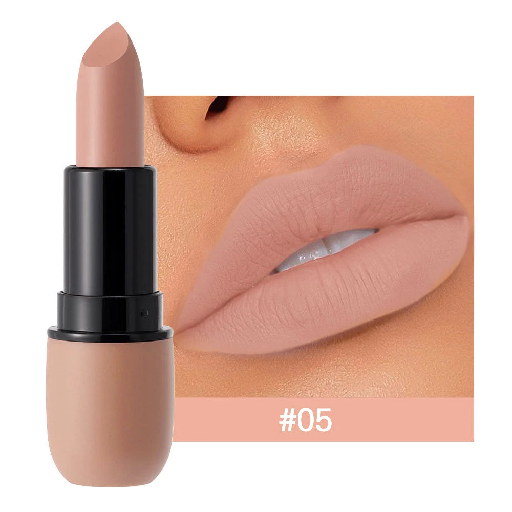6-Color Matte Lipstick: Velvet Lip Color, Smooth, Waterproof, Long-Lasting Color Lip Makeup - Y0080-5