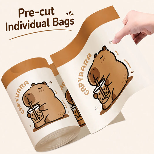 45x45cm 50Pcs Printed Tear-Free Drawstring Trash Bags Disposable Garbage Bags