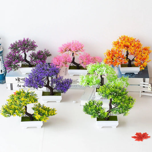 Artificial Tree Bonsai Simulation Plants Pot Plants for Garden Table Home Room Bedroom Decoration Outdoor Fake Plant Ornament