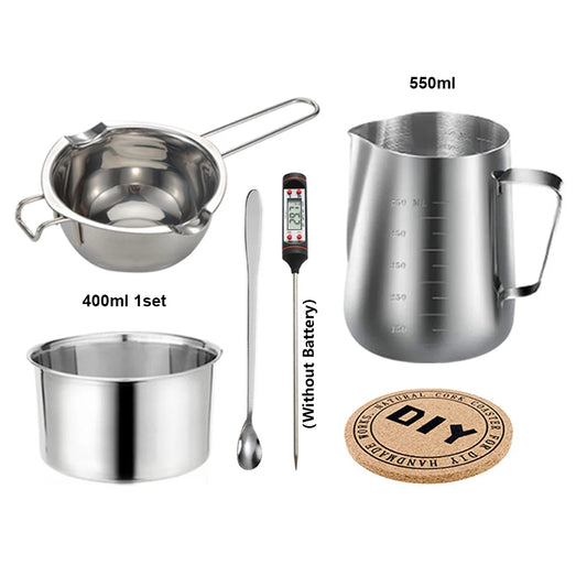 DIY Candle Kit Aromatic Candles Making Tool Set Sticker Stainless Steel Wax Melting Pot Candle Making Supplies For Beginer