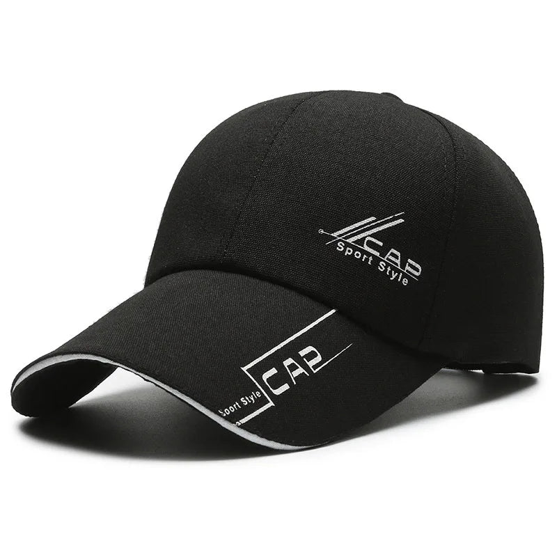 Hats, Men, Summer Long Brim, Baseball Caps, Spring Casual, Outdoor Sun, Fishing Hats, Sunscreens, Shade Caps, Women - black