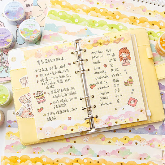 8 Rolls Washi Tape Set Kawaii Cloud Stickers Stationery Masking Tape for DIY Arts Crafts Gift Wrapping Journaling Scrapbookin
