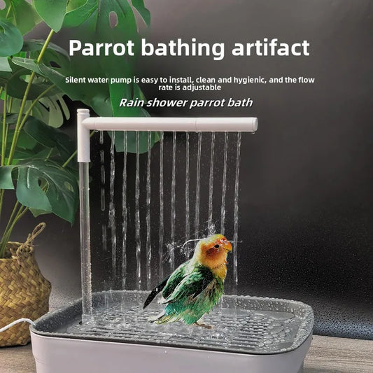 Bird Daily Use Bathtub Bird Shower Basin for Health Tabletop Parrots Bathing Parrot PeonyBath Automatically Circulates Bird B