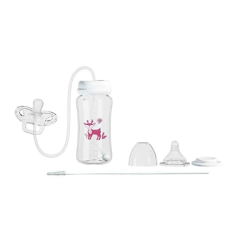 3-in-1 Hands-Free 300ML Wide-neck Baby Bottle,Milk Storage Bottle,Pacifier,Multi-Function Anti-Drop Gravity Ball Feeding Bott
