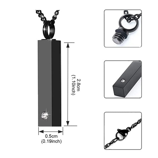 Cremation Jewelry Urn Necklace for Ashes for Men Women Keepsakes for Ashes Stainless Steel Memorial Bar Pendant Necklaces