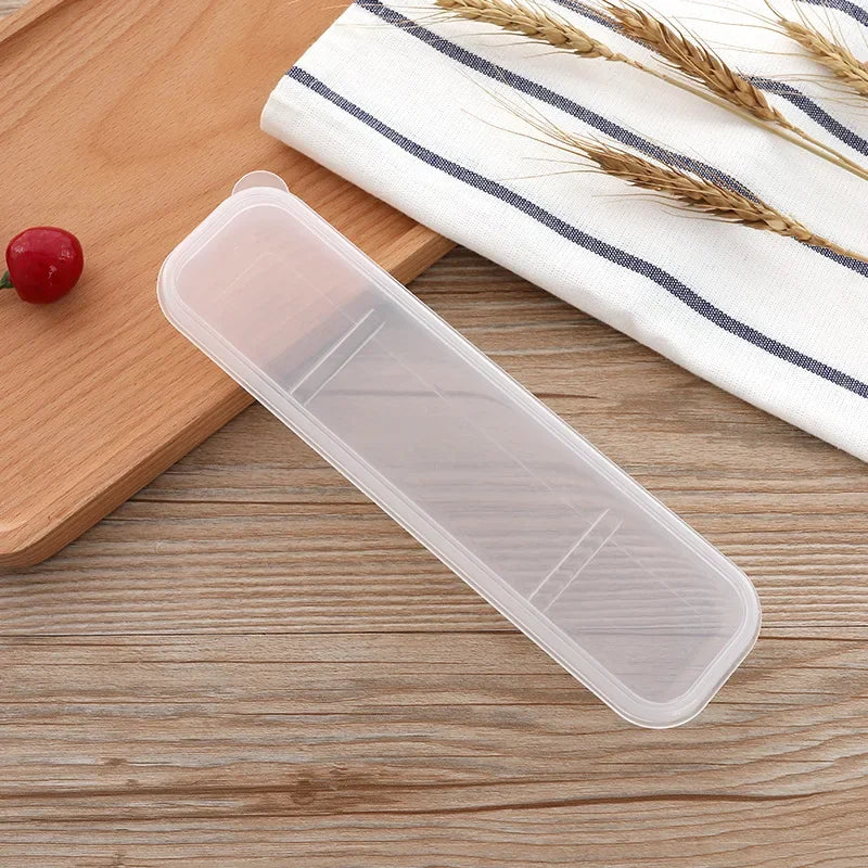Tableware Box Portable Tableware Box Spoon Fork Storage Box Spoon, Fork, Chopsticks, Straw, Makeup Brush Storage Box - Clear