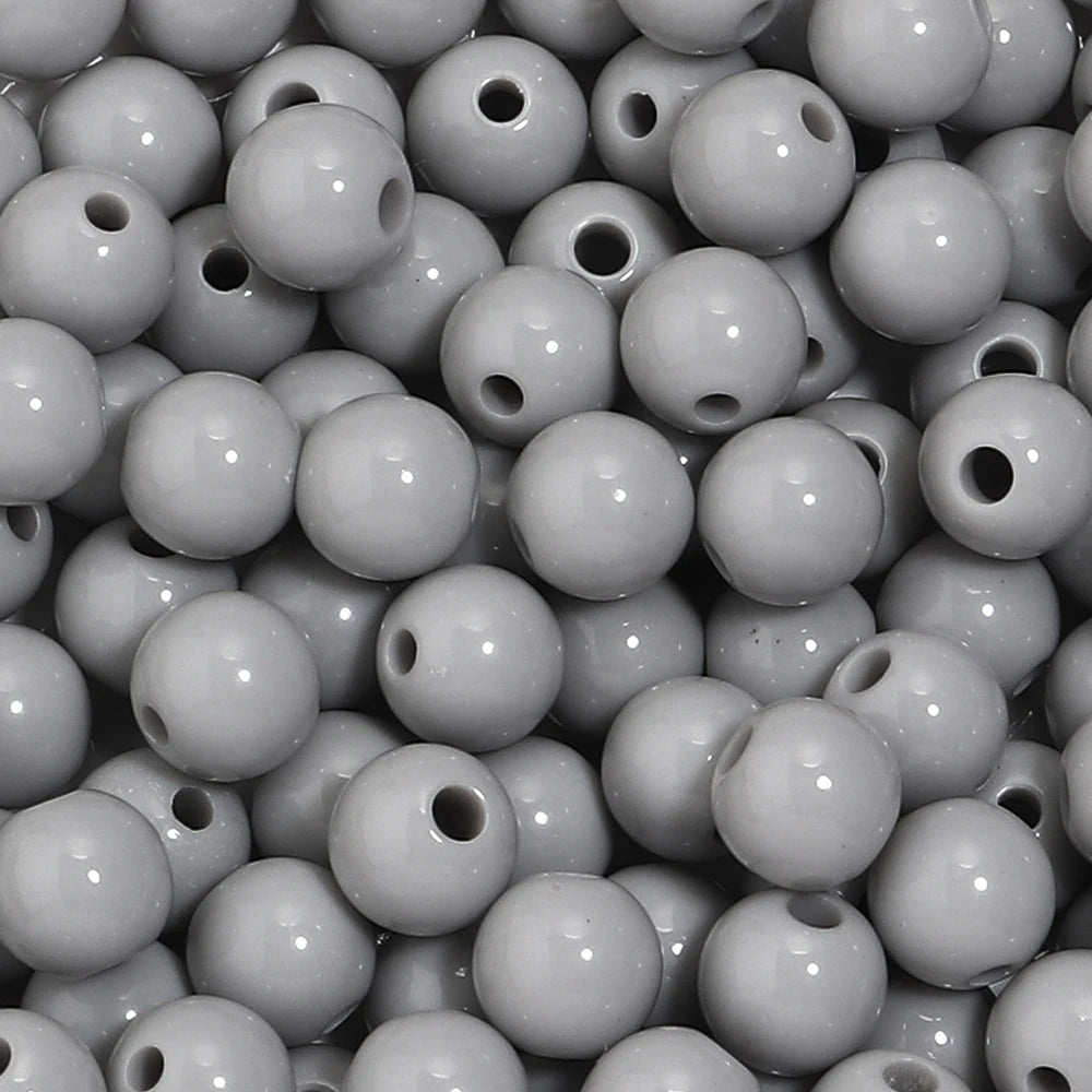 10-100Pcs/Lot 6-20mm Solid Color Round Acrylic Beads Loose Spacer Beads For DIY Keychains Decoration Handmade Crafts Accessor