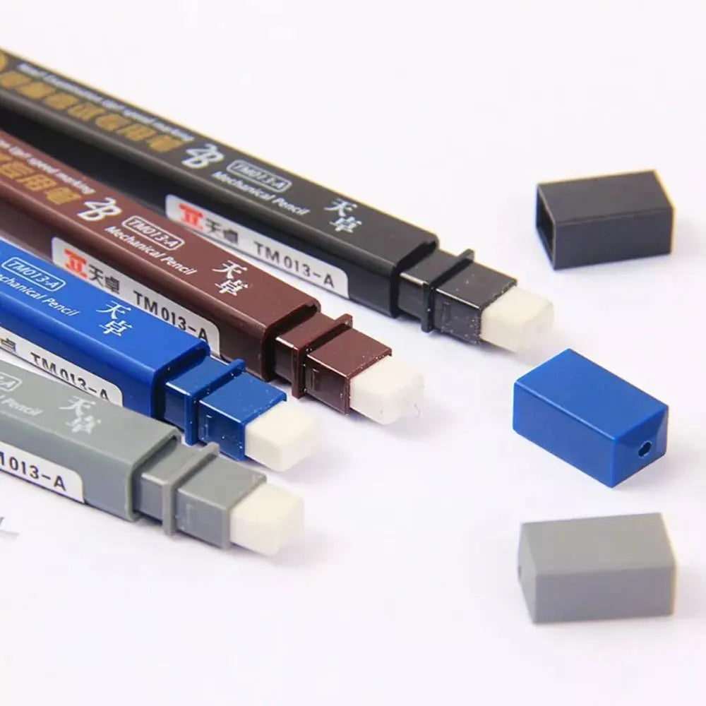 3 pencils and 48 leads 2B black mechanical pencils without sharpening leads are convenient and practical (mixed colors)