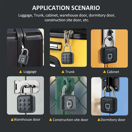 Electronic Lock Tuya Bluetooth Fingerprint Padlock Digital Luggage Lock APP Temporary Password Remotely IP67 Decompression To