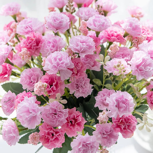 5 Forks 15 Heads Small Carnation for Wedding Arch Decor Christmas Garland Accessories Home Floral Arrangement Artificial Flow