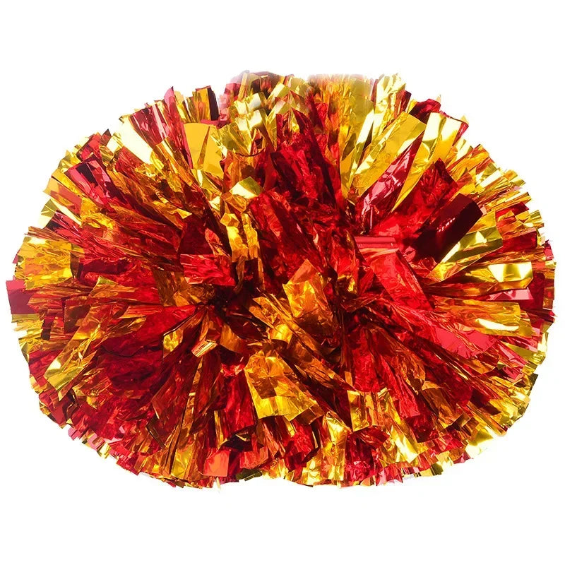 1pc Cheerleading Pom Poms with Handle Cheer Balls Big Gold Silver Red Yellow Blue Hand Dance Pompoms Accessories for Women Ki