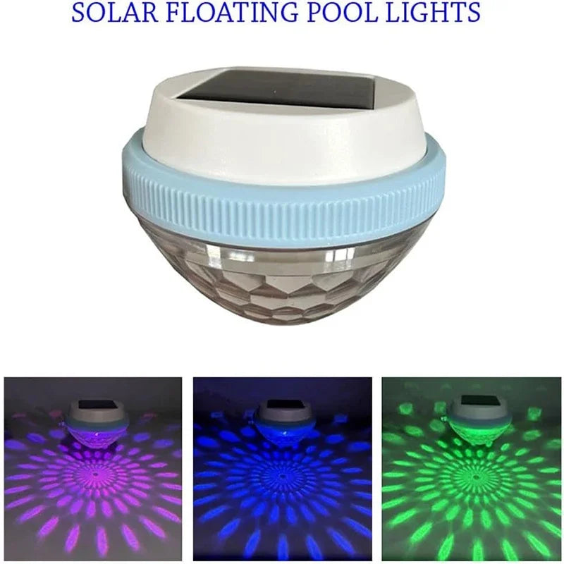 1-2Pack Solar Floating Pool Lighting, RGB Colour Changing Waterproof Pond Lights for Decoration of Swimming Pools, Yard Roads