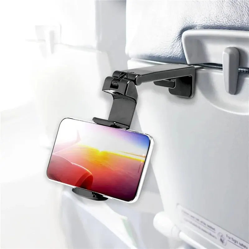 Airplane Phone Holder Stand Cell Mobile Portable Travel Mount Desk Flight Foldable Rotatable Selfie Holding Train Seat Suppor