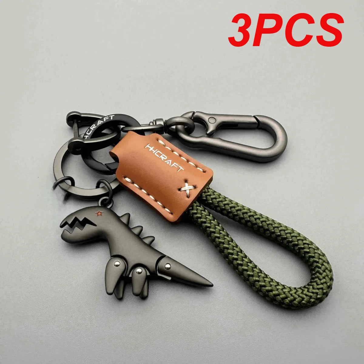 Motorcycle Decoration Accessories and Car Keychain Single Leather Woven Rope Metal Keychain Handbag Pendant Small Gift - Styl