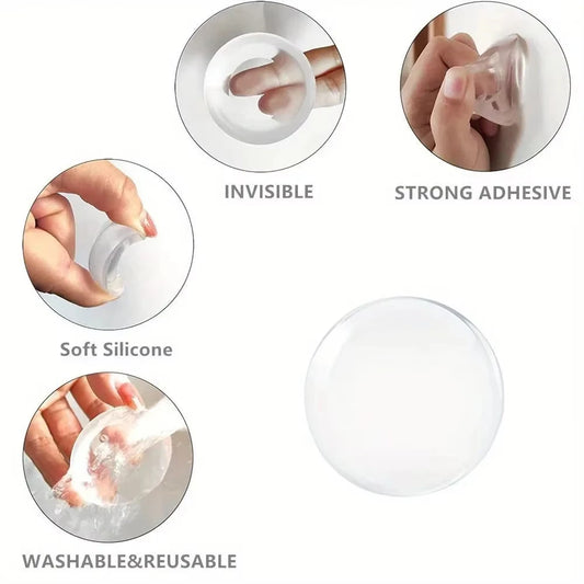Door Knob Wall Shield Clear Soft Rubber Door Stopper Door Handle Bumper Wall Protector Mute Stickers Muffler Pad Protective P